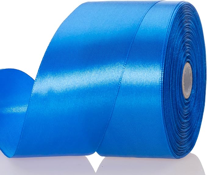 2 Inch Royal Blue Solid Satin Ribbon, 50 Yards Craft Fabric Ribbon by YASEO