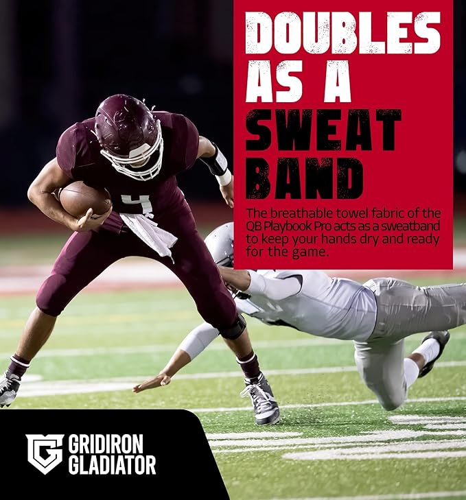 Gridiron Gladiator Wrist Playbook - Play Wristbands for Youth & Adults - Wrist Coach Arm Bands - QB Wristband - Softball Wristbands for Signs