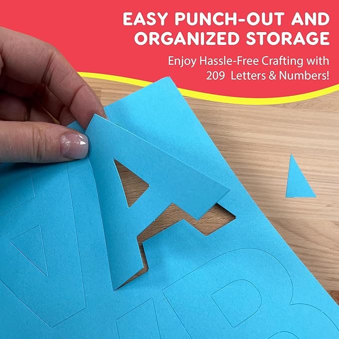 209 Pcs 3" Bright Bulletin Board Letters & Numbers, Punctuation, US Made Card - Image 8