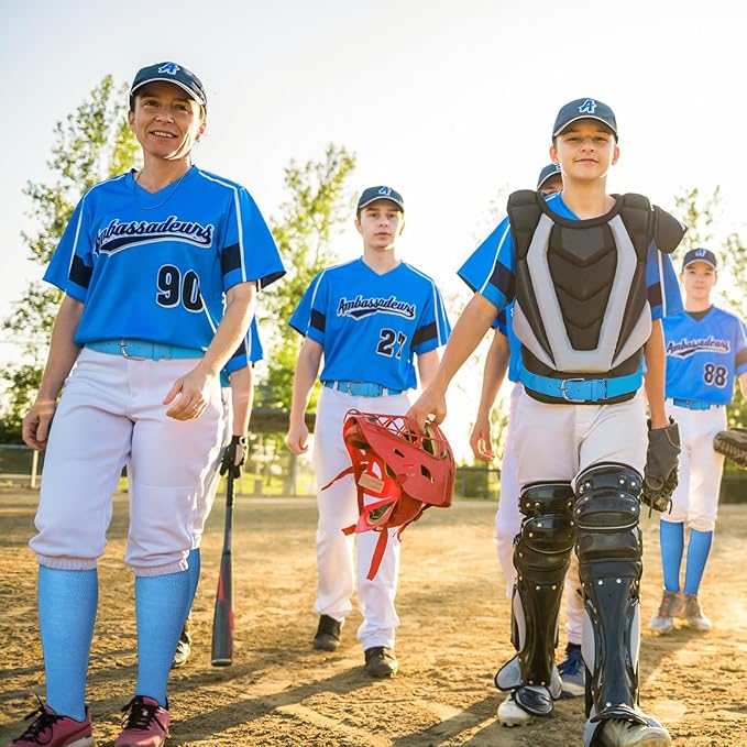 Haysandy Baseball or Softball Sock and Belt Combo Set 3 Football Baseball Socks with Softball Belt for Youth Boys Kids