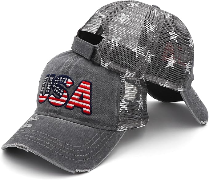 4th of July Hat 250 Anniversary USA Hat American Flag Trucker hat for Women Men Fourth of July Patriotic Eagles Hat