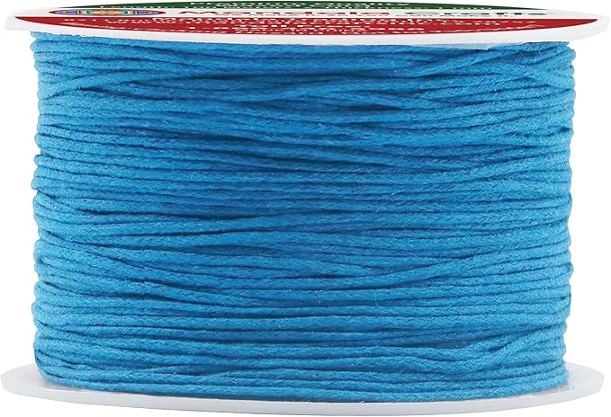 Mandala Crafts 1mm 109 Yards Light Blue Cotton Waxed Cord by MandalaCrafts