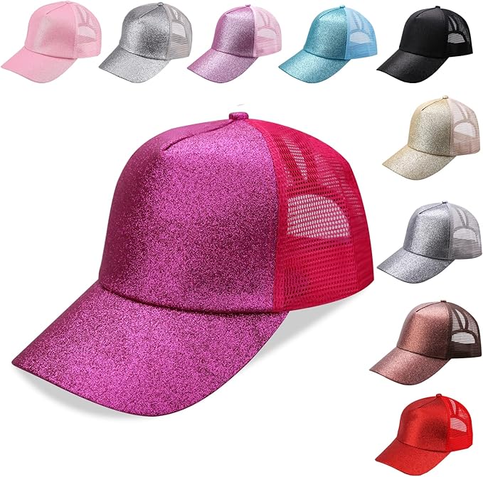 Criss Cross Hat Washed Distressed Baseball Cap Ponytail Hat High Messy Bun Ponycap for Women