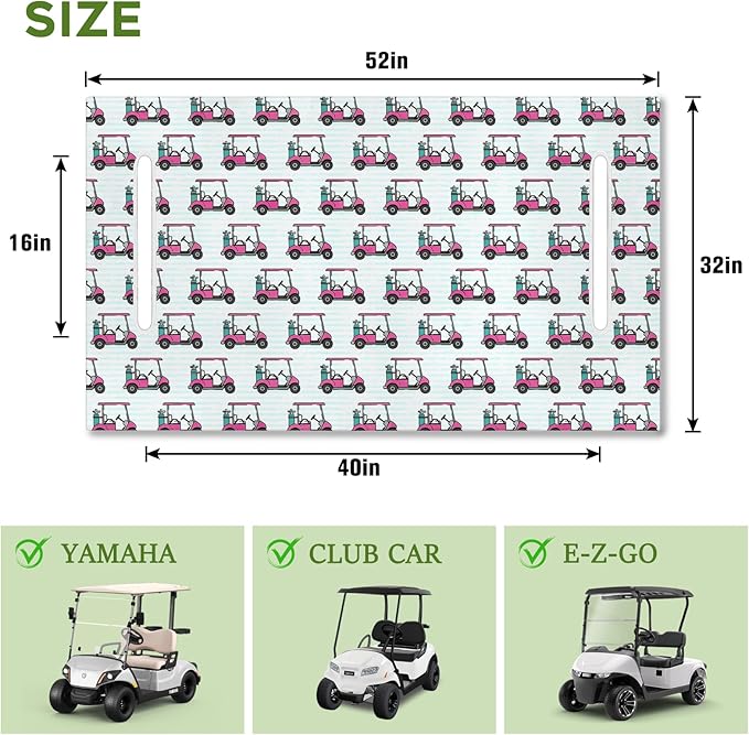 Golf Cart Seat Covers Club Car Golf Cart Accessories for Men Women Golf Carts Seat Towel Blanket 2-Seat Golf Cart Decorations