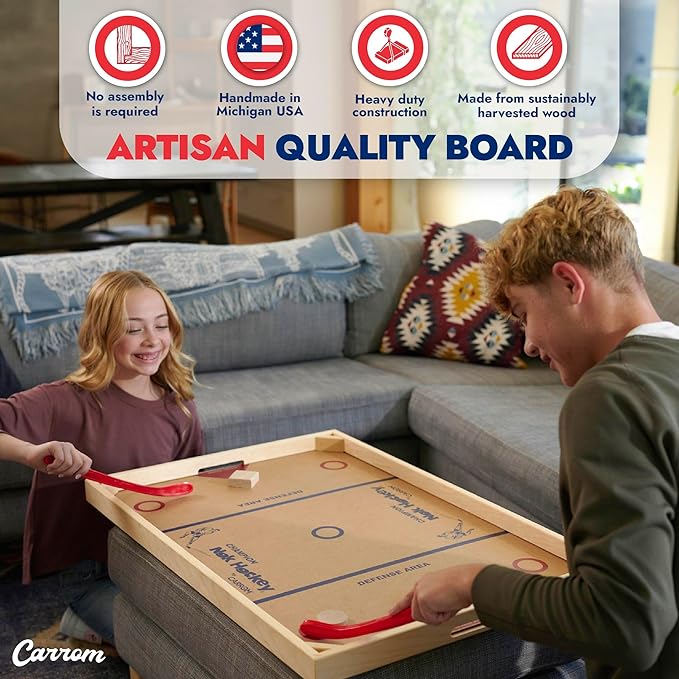 Carrom Champion Nok Hockey Game — Wooden Board Games - Image 6