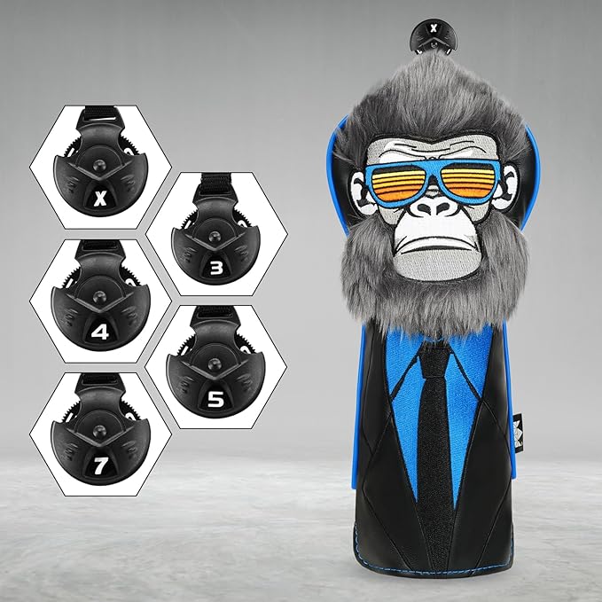 Craftsman Golf Gorilla with Suits Want to Take a Vacation 460CC Driver Headcover Fairway Wood Hybrid Blade Mallet Putter Cover Gift for Men