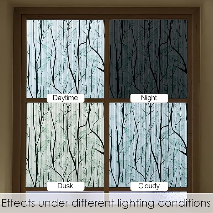 DKTIE Nature Pattern Rainbow Window Film Decorative Stained Glass Window Film - Image 9