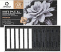 Artecho 12pcs Soft Pastels, 6 White and 6 Black Soft Pastels, Square Chalk by Artecho