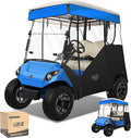 10L0L 2 Passenger Track-Style Enclosure Cover for Yamaha G29 Drive/Drive 2, Waterproof 600D Polyester Rain Shelter with Pre-Drilled Awning Track, 3-Piece Zip-Off Design, Roll-Up All Sides,Valance