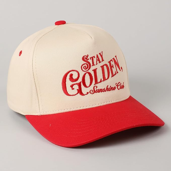 MIRMARU Two-Tone Vintage Canvas Trucker Hats for Men & Women, Adjustable Size Baseball Caps with Trendy Embroidered Design