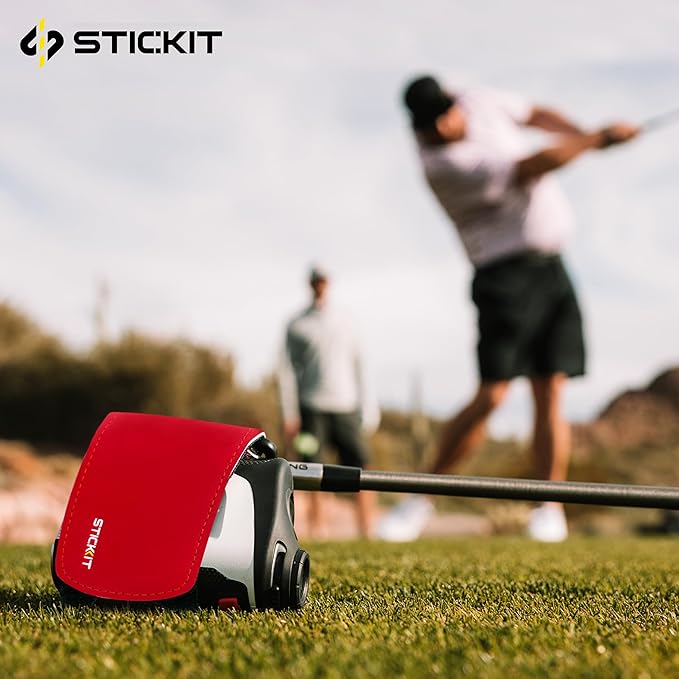 STICKIT Magnetic Rangefinder Strap | Strong Magnet Securely Holds to Golf Carts and Golf Clubs for Easy Access | Slim, Form Fitting, Size Adjustable