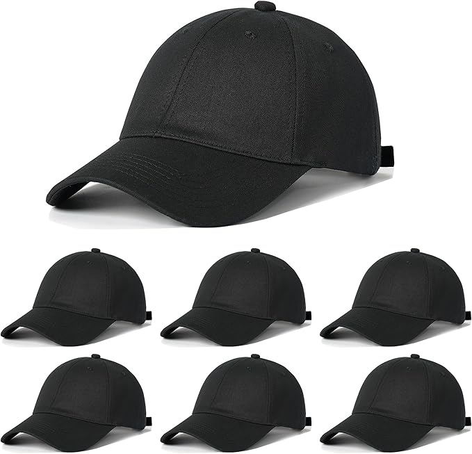 6Pack Unisex Vintage Washed Cotton Baseball Cap Soft Unconstructed Plain Blank Adjustable Size Dad Hat