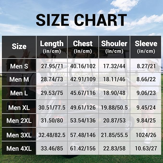 Golf Polo Shirts for Men Funny Print Short Sleeve Golf Shirts Performance Golf Polos