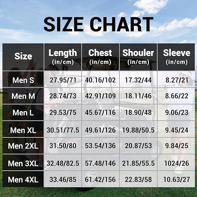 Golf Polo Shirts for Men Funny Print Short Sleeve Golf Shirts Performance Golf Polos