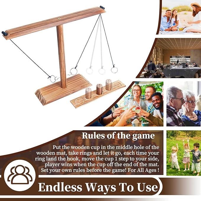 Ring toss Game, Large Base Hook and Ring Game, Hook and Ring Throwing Game - Image 5