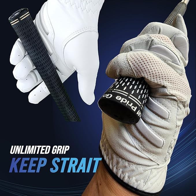 MONKEY GRIP Golf Glove Bearing Capacity Non Slip No Slice pad Premium Leather Power Pad Left Hand, MAN-Small, White