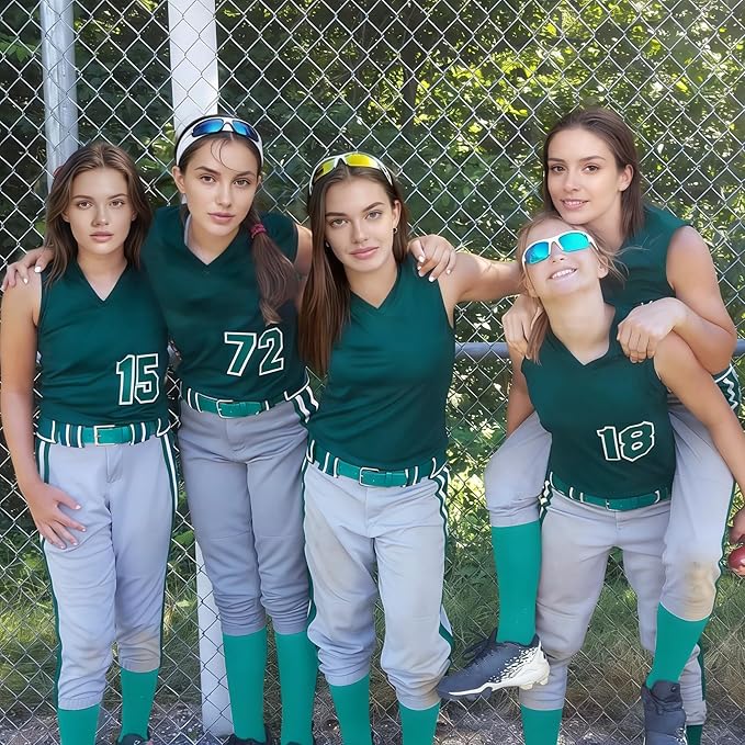 XZQTIVE Baseball Softball Socks and Baseball Softball Belt Combo Set Knee-High Soccer Socks for Kids Youth Adult