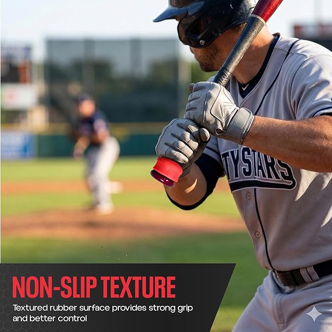 Grip-N-Rip Knob Stacker Choke-Up Ring for Baseball/Softball Bats Provides Choking Up Space & Relief from Bat Sting, Stackable for Custom Fit and Comfort