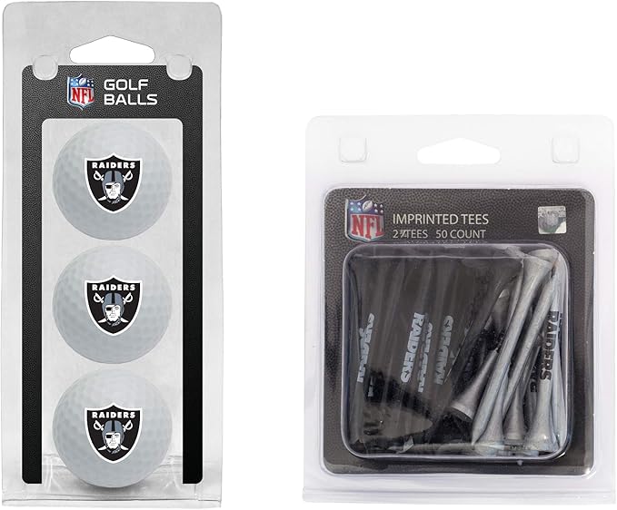 Team Golf NFL Kansas City Chiefs 3 Golf Balls and 50 Golf Tees Logo Imprinted Golf Balls (3 Count) & 2-3/4" Regulation Golf Tees (50 Count), Multi Colored