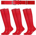 Haysandy Baseball or Softball Sock and Belt Combo Set 3 Football Baseball Socks with Softball Belt for Youth Boys Kids