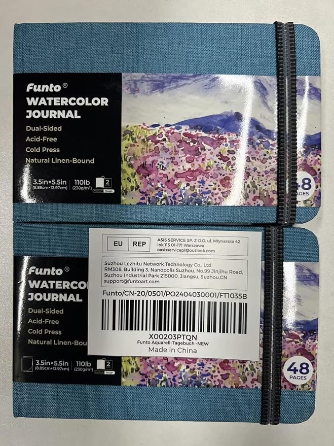Funto Watercolor Journal, 2 Pack, 24 Sheets Each, 110lb/230gsm, Suitable - Image 7