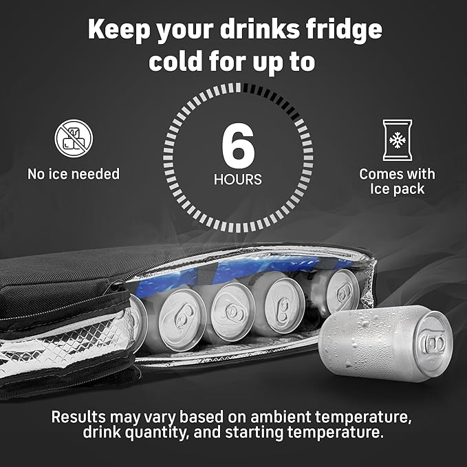 Frostbox Golf Bag Cooler with Ice Pack | Insulated 6-Can Beer Sleeve | Stays Cold for Hours Discreet Hidden Design - Fits in Golf Bag