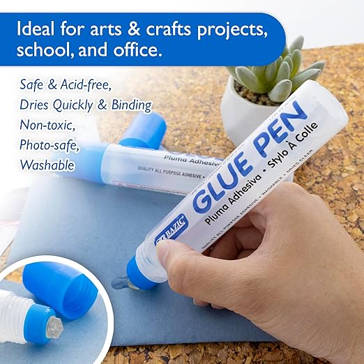 BAZIC Washable Glue Pen 1.7 Oz., Liquid Clear Glues Bond Adhesive - Image 4