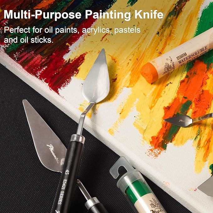 PHOENIX High Flexible Palette Knife Set, 8 Pieces Stainless Steel Painting - Image 8