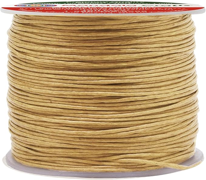 Mandala Crafts 1mm 109 Yards Tan Cotton Waxed Cord by MandalaCrafts