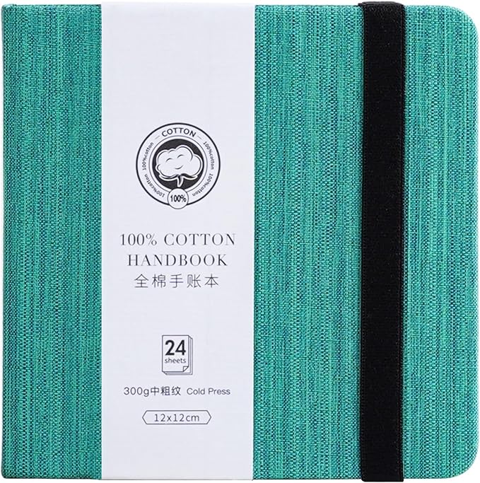 Lightwish Square Watercolor Journal, 100% Cotton, 300gsm/140lb, 24 Sheets Cold by LightwishArtSupplies