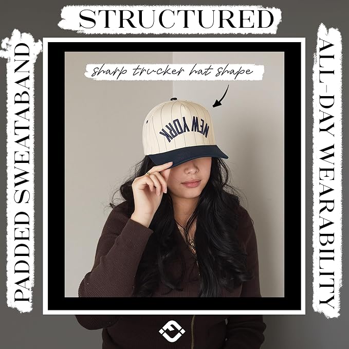 Funky Junque Trucker Hat Women Men 2-Tone Baseball Cap – Vintage Western Style Embroidered Snapback, Premium Cotton Blend