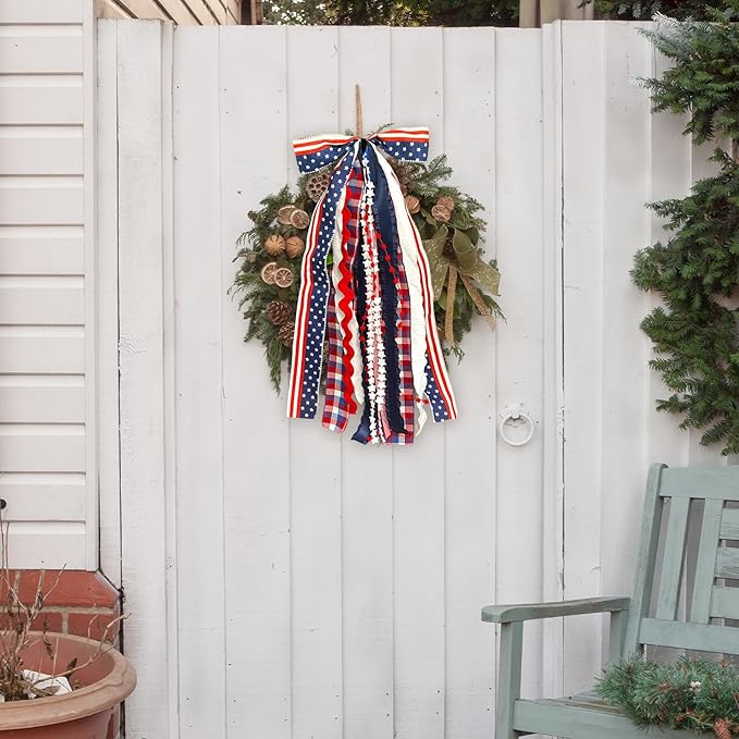 Large Patriotic Star Ribbon Bow - Image 5