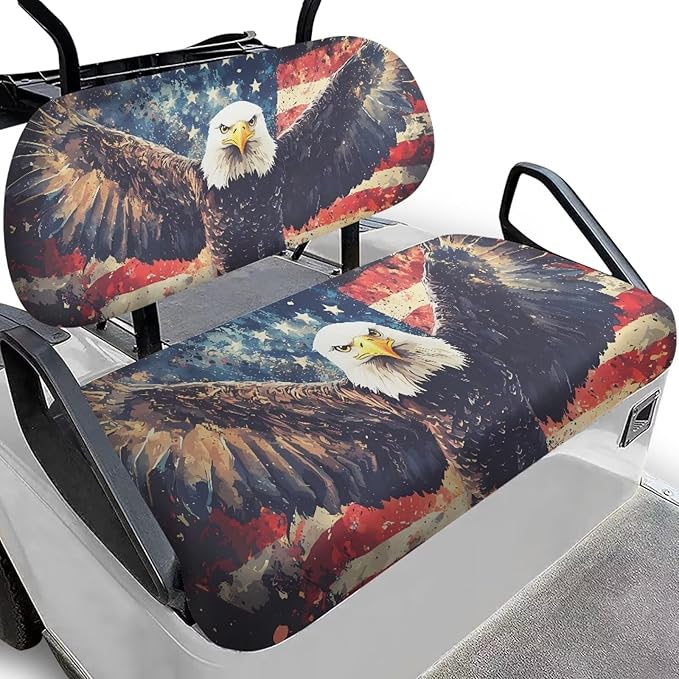 Yewatlles Bright Fly Eagle Golf Cart Front Seat Covers Fit for Club Car Seat Cushion Waterproof Breathable Comfortable Replacement Seat Cover Anti-Scratch Golf Installation