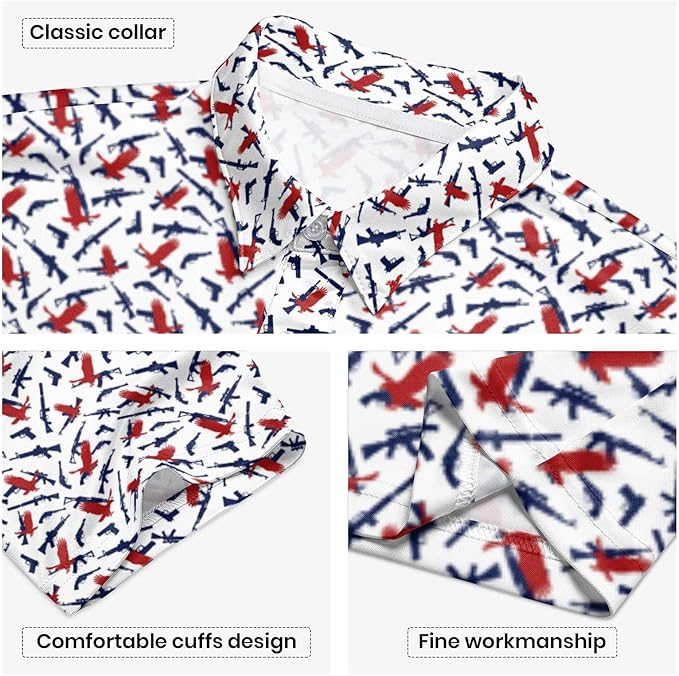 Golf Polo Shirts for Men Funny Print Short Sleeve Golf Shirts Performance Golf Polos