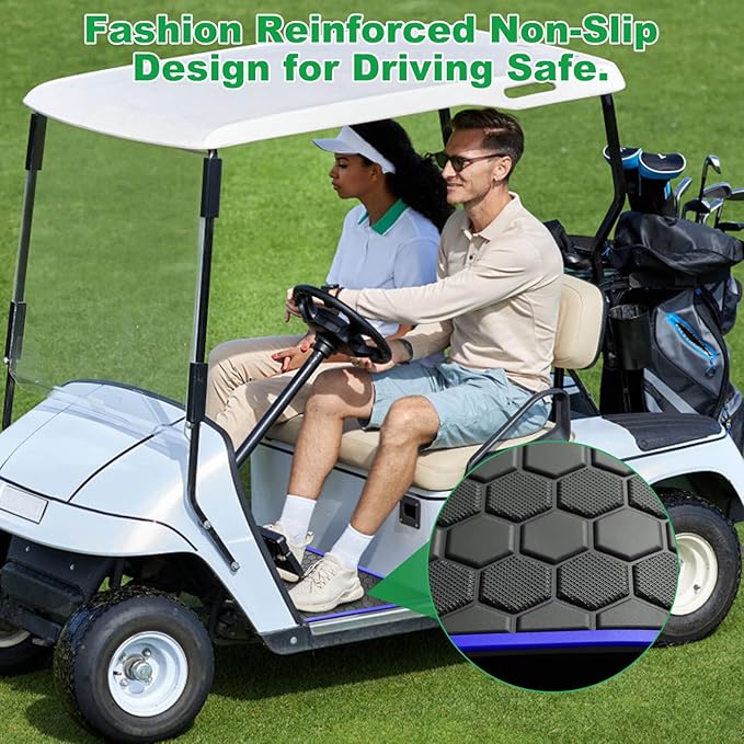 EZGO TXT Golf Cart Floor Mat, Upgraded Full Coverage Liner Mat Replacement Install Easily Thick Rubber Anti-Slip, Fit EZGO TXT (1994+), EX1 (2020), Valor, Cushman Workhorse&Express S4