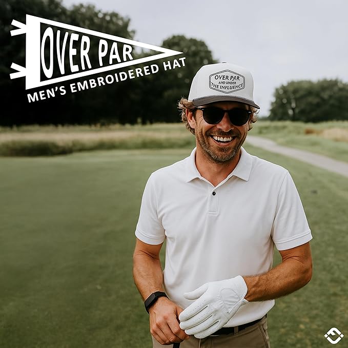 Funky Junque Performance Waterproof Golf Rope Hat – Cool Breathable Workout 5 Panel Snapback Cap for Men