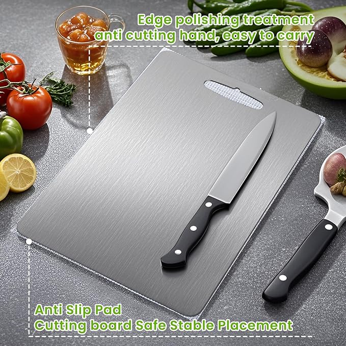 2 Pack Titanium Cutting Board, 2025 New Upgrade 100% Pure Titanium Cutting - Image 5