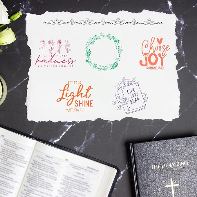 Whaline 5 Sheets Bible Verse Clear Stamps Christian Jesus Silicone Transparent - Image 4
