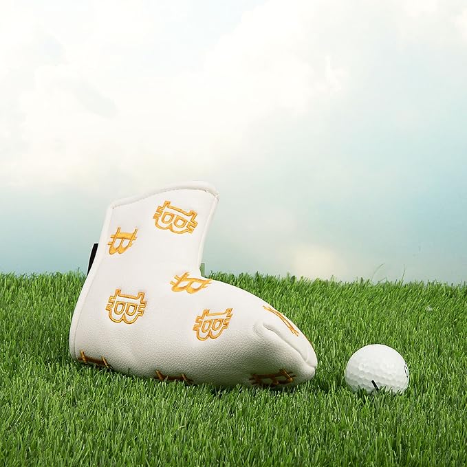 Bitcoin Golf Putter Cover for Blade and Mallet Putters - Golf Headcovers for Club Protection - HODL 21 Golf Accessories