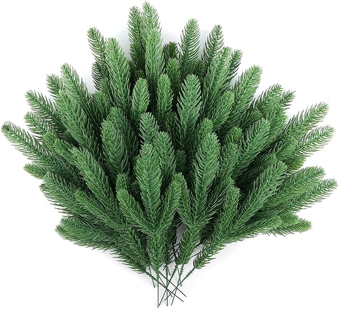 Hananona 150 Pcs Artificial Pine Branches Christmas Greenery Pine Picks DIY by HANANONA