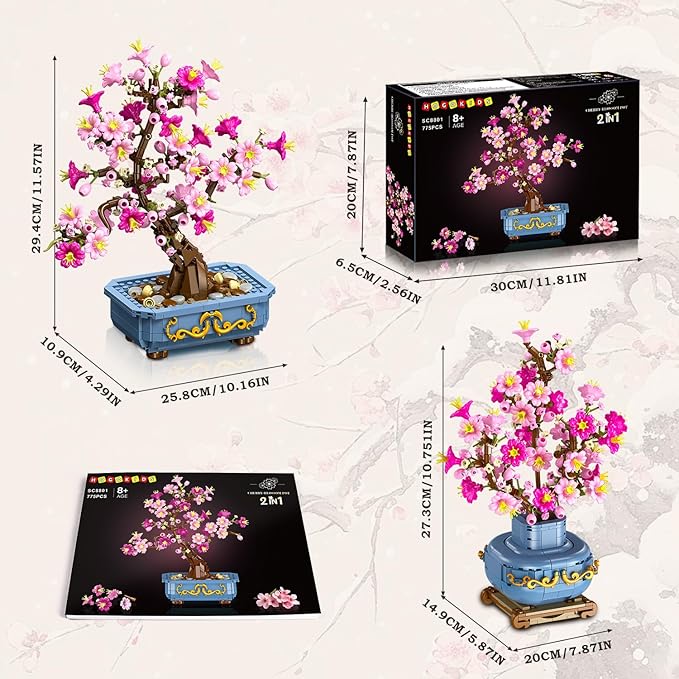 HOGOKIDS Flowers Cherry-Blossom Bonsai Building Set - 2 in 1 Artificial Bonsai - Image 7
