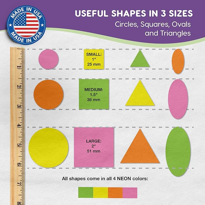 Basic Shapes 1: Circles, 676 Pieces US Made Card Stock Punch Out Geometric - Image 3
