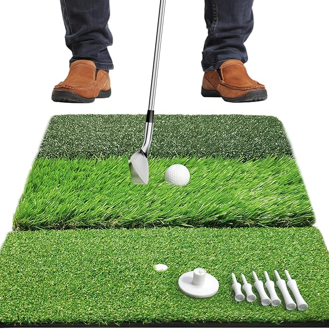 Golf Hitting Mat, Golf Training Mat for Swing Path Feedback Detection Batting,Extra Replaceable Golf Practice Mat, Golf Gifts for Men Women for Home Indoor Outdoor