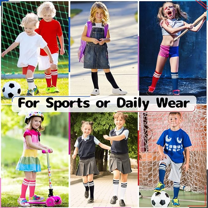Olreco Toddler Soccer Socks Kids Baseball Socks Youth Softball Sock for Girls Boys Football Sock Boys Athletic Accessories