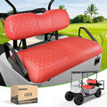 10L0L Golf Cart Seat Covers for Club Car Precedent,EZGO TXT Front/Rear Seats Diamond Pattern,Vinyl Leather with Adjustable Straps and Retractable Buckle, No Stapler Needed
