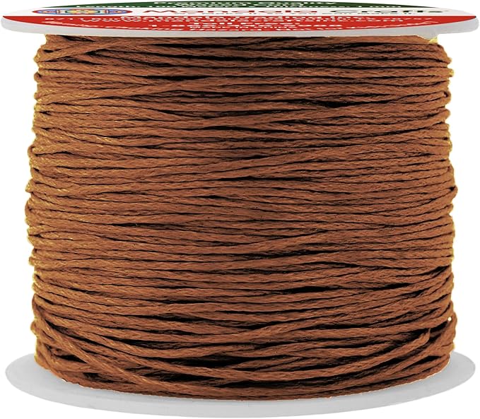 Mandala Crafts 1mm 109 Yards Russet Brown Cotton Waxed Cord by MandalaCrafts