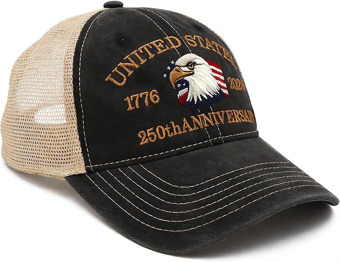 United States 250th Anniversary Hat, USA Baseball Cap 1776-2026 American Eagles Hat Patriotic Embroidered Hats for Men Women