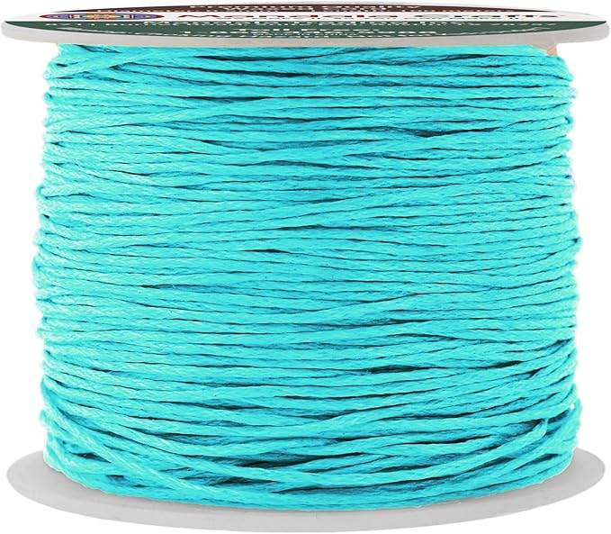 Mandala Crafts 0.5mm 109 Yards Turquoise Cotton Waxed Cord by MandalaCrafts