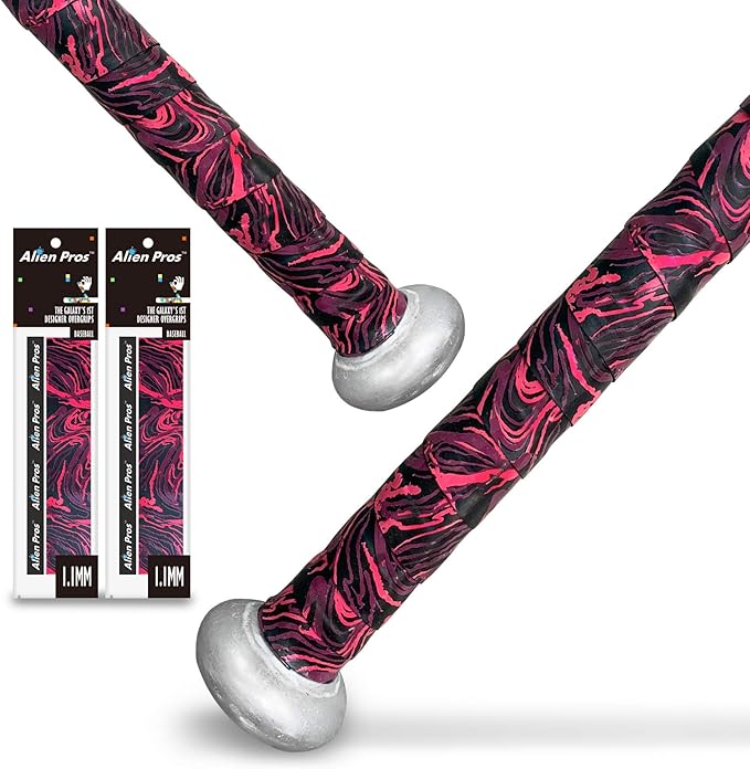 ALIEN PROS Bat Grip Tape for Baseball (2 Grips/4 Grips) – 1.1 mm Precut and Pro Feel Bat Tape – Replacement for Old Baseball bat Grip – Wrap Your Bat for an Epic Home Run (2 Grips/4 Grips)