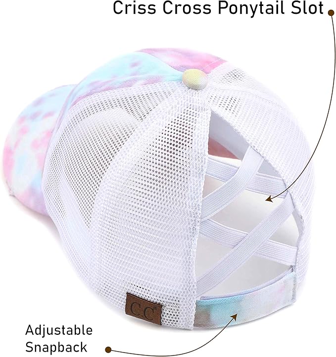 C.C Ponycap Messy High Bun Ponytail Adjustable Glitter Mesh Trucker Baseball Cap